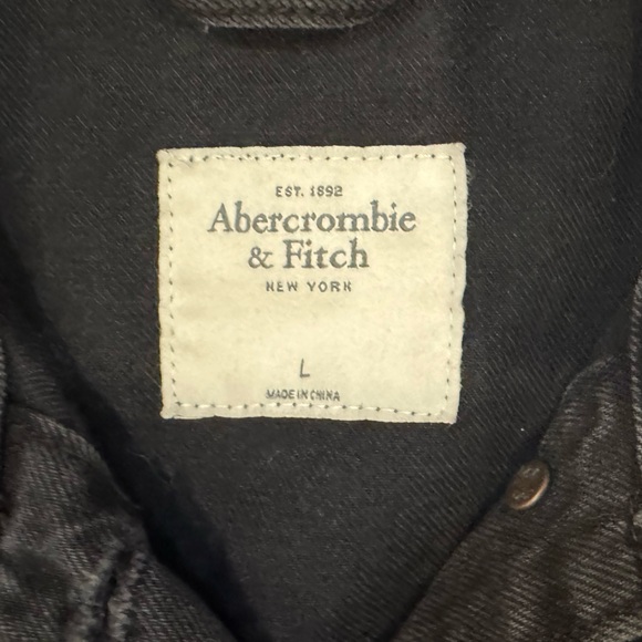 Abercrombie & Fitch Distressed Faded Black Denim Jacket - Picture 5 of 8
